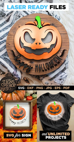 Scary pumpkin | Halloween SVG Sign SVG The Vintage Signs Shop 