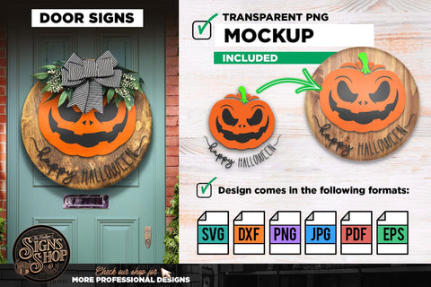 Scary pumpkin | Halloween SVG Sign SVG The Vintage Signs Shop 