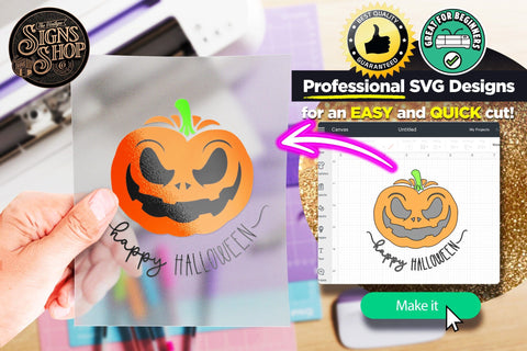 Scary pumpkin | Halloween SVG Sign SVG The Vintage Signs Shop 