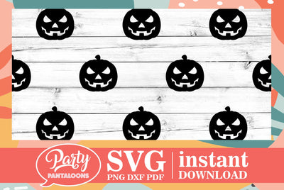 SCARY PUMPKIN PATTERN | halloween SVG SVG Partypantaloons 