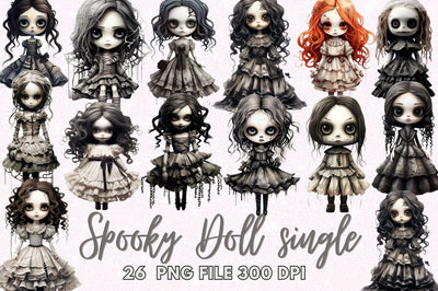 Scary Spooky Doll Sublimation Clipart Sublimation Regulrcrative 