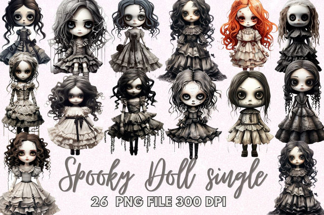 Scary Spooky Doll Sublimation Clipart Sublimation Regulrcrative 