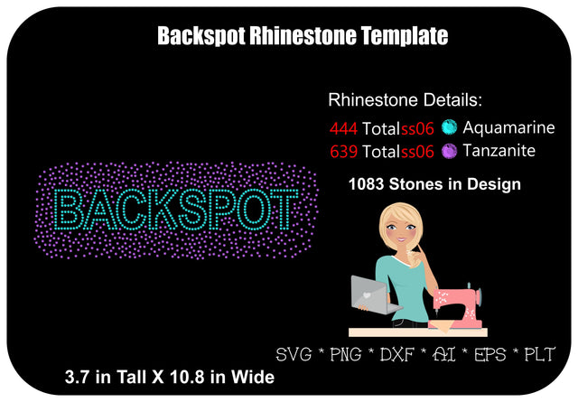 Scatter Backspot Rhinestone Template | Rhinestone SVG | Cheer SVG SVG MissMarysEmbroidery 