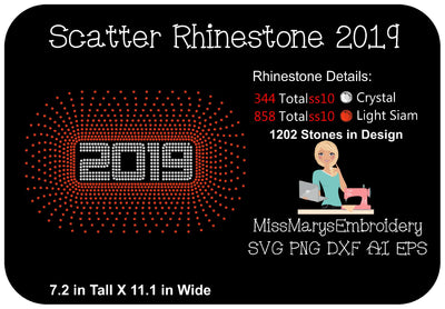 Scatter Rhinestone 2019 SVG MissMarysEmbroidery 