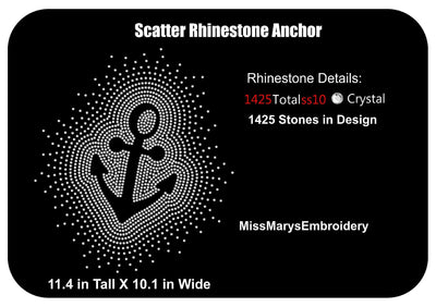 Scatter Rhinestone Anchor SVG MissMarysEmbroidery 