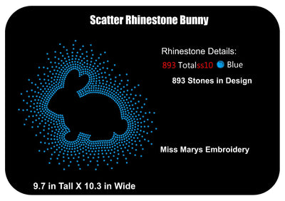 Scatter Rhinestone Bunny SVG MissMarysEmbroidery 