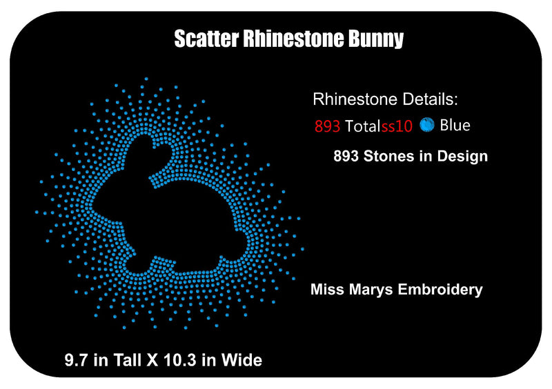 Scatter Rhinestone Bunny SVG MissMarysEmbroidery 