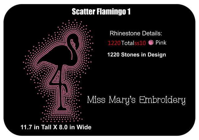 Scatter Rhinestone Flamingo SVG MissMarysEmbroidery 