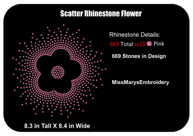 Scatter Rhinestone Flower SVG MissMarysEmbroidery 