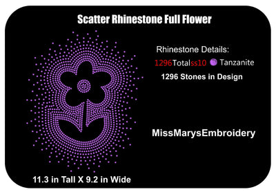 Scatter Rhinestone Full Flower SVG MissMarysEmbroidery 