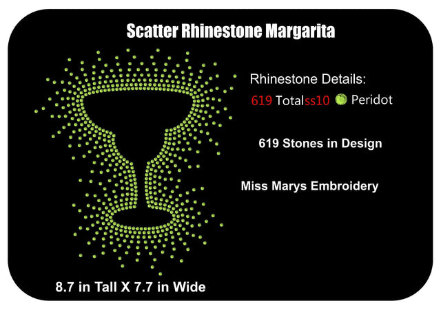 Scatter Rhinestone Margarita SVG MissMarysEmbroidery 