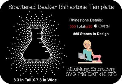 Scatter Rhinestone Science Beaker SVG MissMarysEmbroidery 