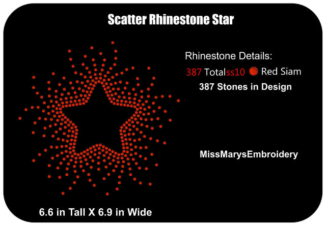 Scatter Rhinestone Star SVG MissMarysEmbroidery 