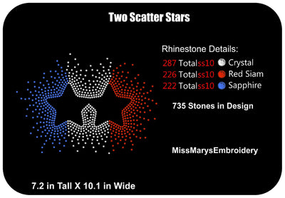 Scatter Rhinestone Stars SVG MissMarysEmbroidery 