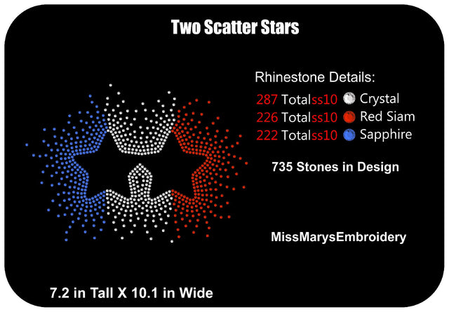 Scatter Rhinestone Stars SVG MissMarysEmbroidery 