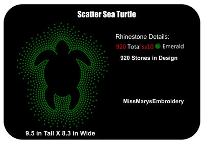 Scatter Rhinestone Turtle SVG MissMarysEmbroidery 