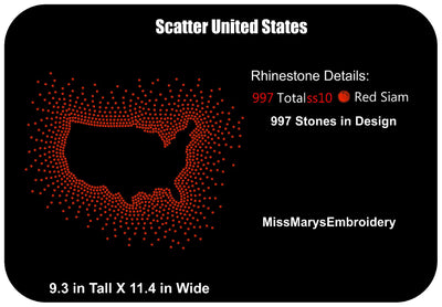 Scatter Rhinestone USA SVG MissMarysEmbroidery 