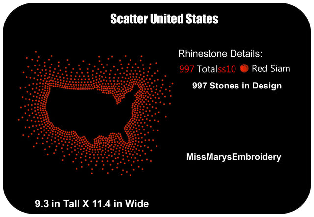Scatter Rhinestone USA SVG MissMarysEmbroidery 