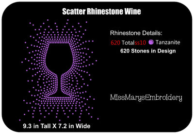 Scatter Rhinestone Wine SVG MissMarysEmbroidery 
