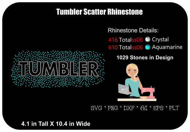 Scatter Tumbler Rhinestone | Rhinestone SVG | Cheer SVG SVG MissMarysEmbroidery 