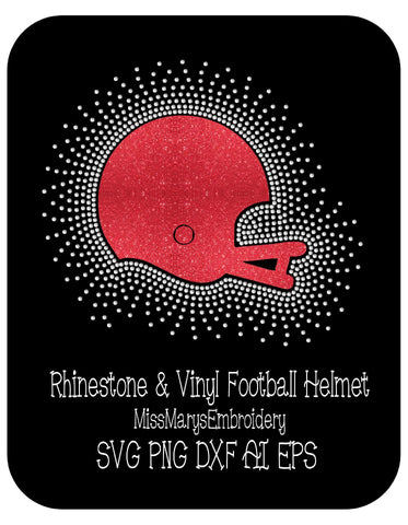 Scatter Vinyl & Rhinestone Football Helmet SVG MissMarysEmbroidery 