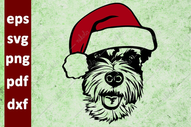 Schnauzer Santa Hat Cut File Clipart PNG SVG EPS DXF PDF SVG nikola 