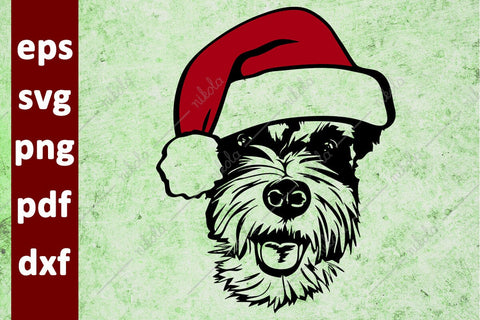 Schnauzer Santa Hat Cut File Clipart PNG SVG EPS DXF PDF SVG nikola 