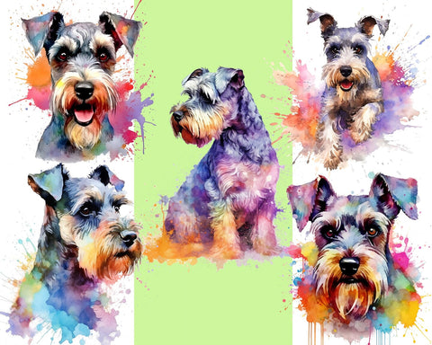 Schnauzer Watercolor Sublimation JPG PNG Sublimation nikola 