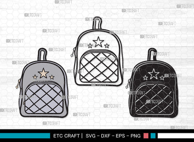 School Backpack Clipart SVG, Bookbag Svg, Backpack Svg, Square Backpack Svg, Knapsack Svg, Large School Bag Svg, School Backpack Clipart SVG ETC Craft 