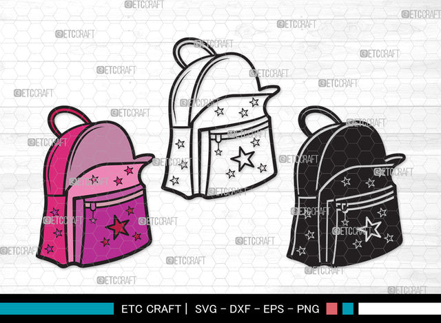 School Backpack Clipart SVG, Bookbag Svg, Backpack Svg, Square Backpack Svg, Knapsack Svg, Large School Bag Svg, School Backpack Clipart SVG ETC Craft 