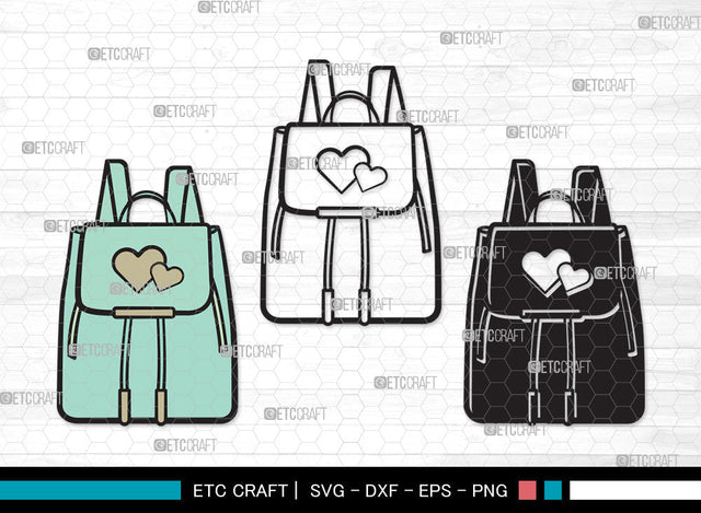 School Backpack Clipart SVG, Bookbag Svg, Backpack Svg, Square Backpack Svg, Knapsack Svg, Large School Bag Svg, School Backpack Clipart SVG ETC Craft 