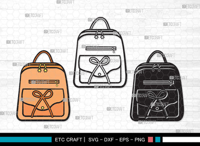 School Backpack Clipart SVG, Bookbag Svg, Backpack Svg, Square Backpack Svg, Knapsack Svg, Large School Bag Svg, School Backpack Clipart SVG ETC Craft 