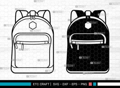 School Backpack SVG, School Svg, Bookbag Svg, Knapsack Svg, Backpack Svg, Kids Gift Svg, Kindergarten svg, School Backpack Svg SVG ETC Craft 