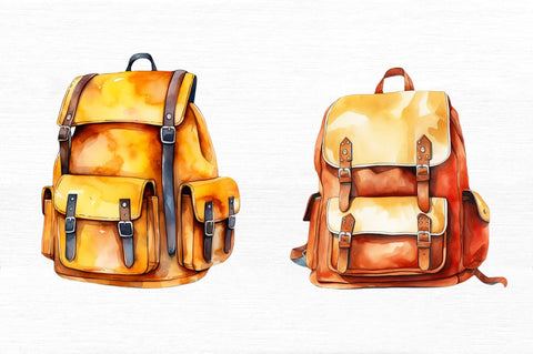 School Bag Watercolor Clipart Sublimation Regulrcrative 