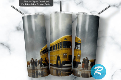 School Bus 20 oz / 30 oz Tumbler PNG Sublimation Regulrcrative 