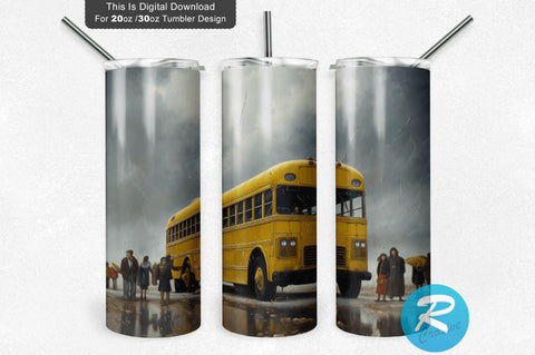 School Bus 20 oz / 30 oz Tumbler PNG Sublimation Regulrcrative 
