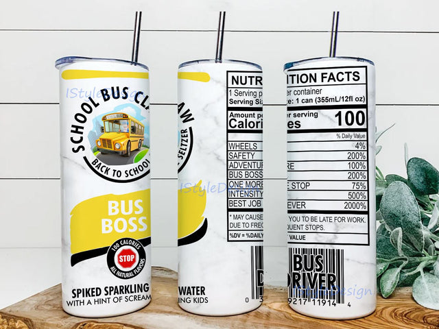 School bus claw spiked sparkling water with a hint of screaming kids 20oz Skinny Tumbler Sublimation Designs, Digital File, Tumbler Sublimation Download Sublimation iStyleDesign 