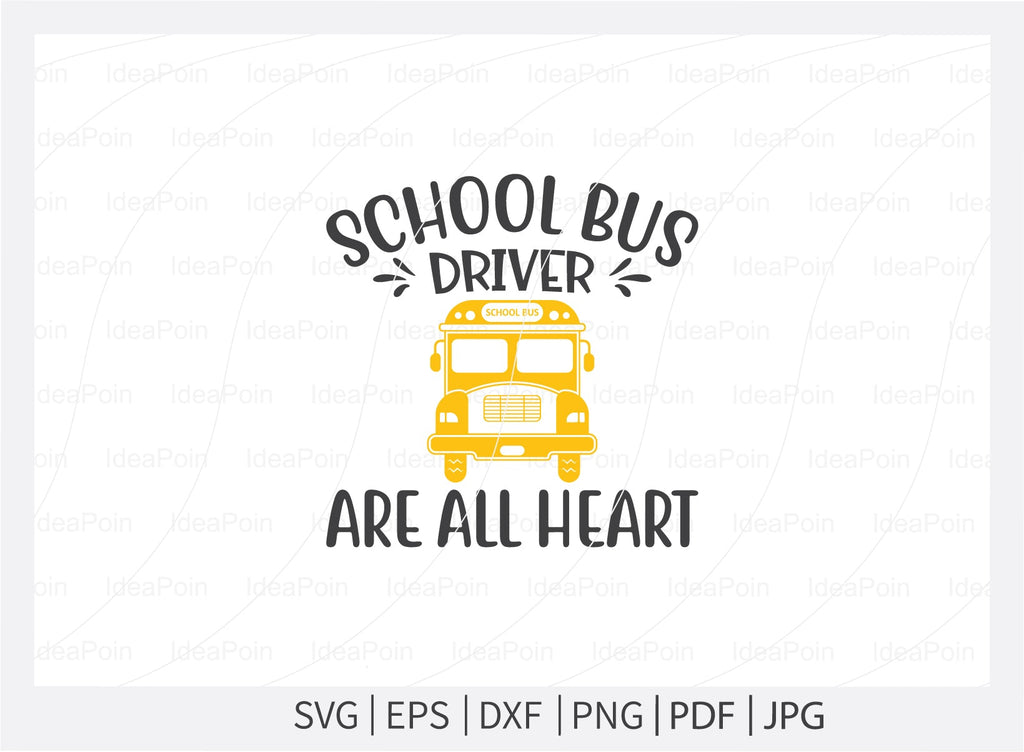 School bus driver are all heart Svg, School Bus SVG Bundle, Bus Driver ...