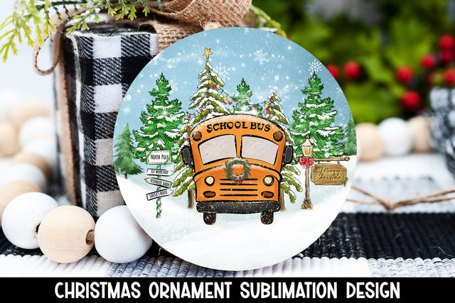 School Bus Driver Christmas Ornament Sublimation Design Sublimation BijouBay 