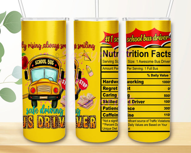 School Bus Driver Gifts, School Bus Tumbler with Straw and Lid 20oz, Best Bus Driver Appreciation Gifts, Bus Driver Back to School 20oz Straight Skinny Tumbler Sublimation Sublimation sassyprint 