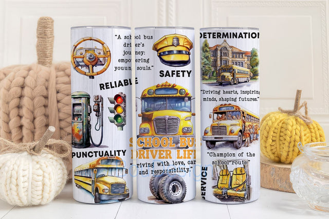 School Bus driver life 20oz Skinny Tumbler Sublimation Designs, bus driver PNG File Digital Download, bus driver tumbler png Sublimation BouDesign 