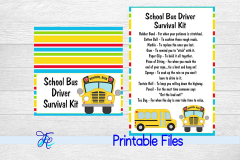 School Bus Driver Survival Kit 3D Paper Family Creations 