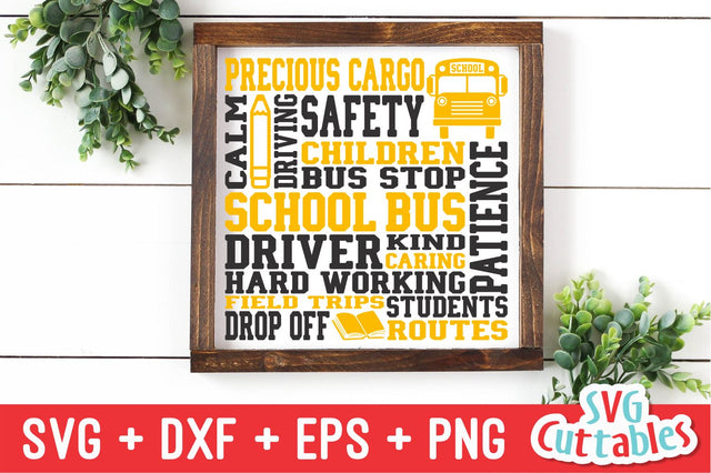 School Bus Driver svg - Subway Art - svg - dxf - eps - png - Cut File - Word Art - Silhouette - Cricut - Digital Download SVG Svg Cuttables 