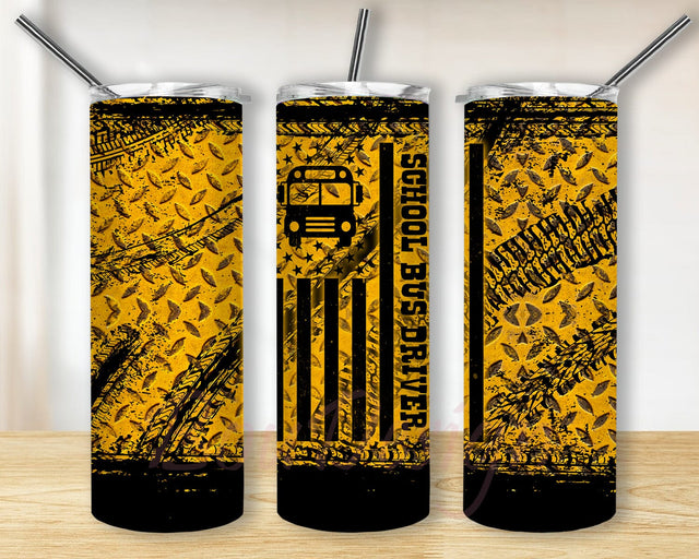 School Bus Driver Tumbler Template, Bus Driver 20oz Skinny Tumbler, Metal Tumbler Wrap, School Bus Tumbler Design, Bus Gift, Instant Download Sublimation BouDesign 