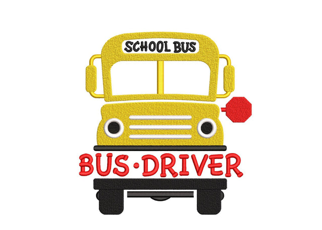 School Bus Embroidery Design, Bus Driver Monogram Name Frame Embroidery File, 4 sizes, Instant download Embroidery/Applique DESIGNS Nino Nadaraia 