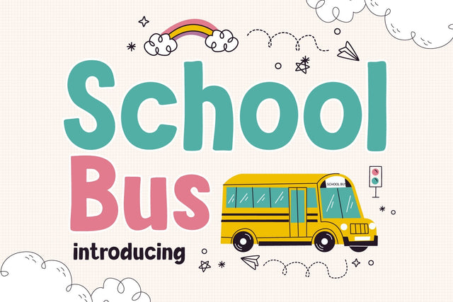 School Bus Font Font Fox7 By Rattana 