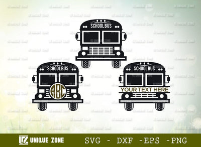 School Bus Monogram Svg Cut File, Cute School Bus Svg, Bus Driver Svg, School Bus Driver Svg, School bus front Svg, 100 days of school Svg, School Bus Monogram, School Bus Circle Monogram, School Bus Split Monogram SVG Unique Zone 