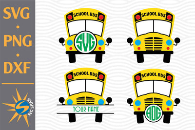 School Bus Monogram SVG, PNG, DXF Digital Files Include SVG SVGStoreShop 