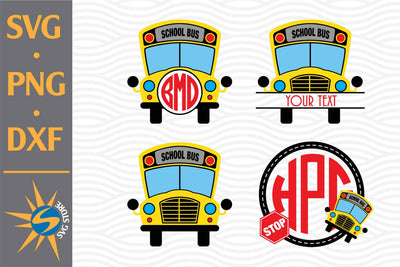 School Bus Monogram SVG, PNG, DXF Digital Files Include SVG SVGStoreShop 