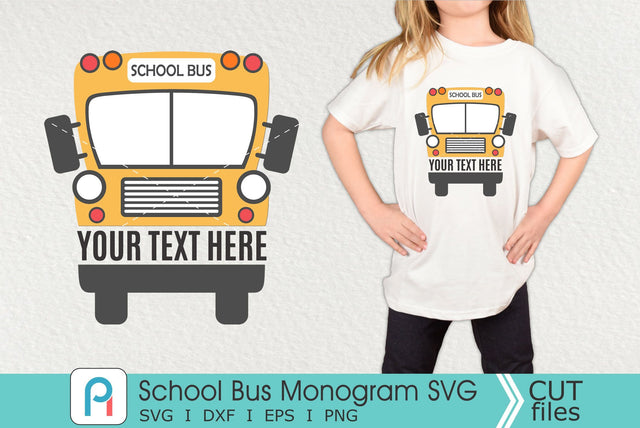 School Bus Monogram Svg, School Bus Svg, School Bus Clipart SVG Pinoyart Kreatib 